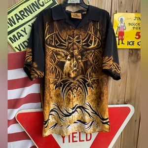 Vintage Alfa Deer All Over Print Shirt Size XL by Buck Wear